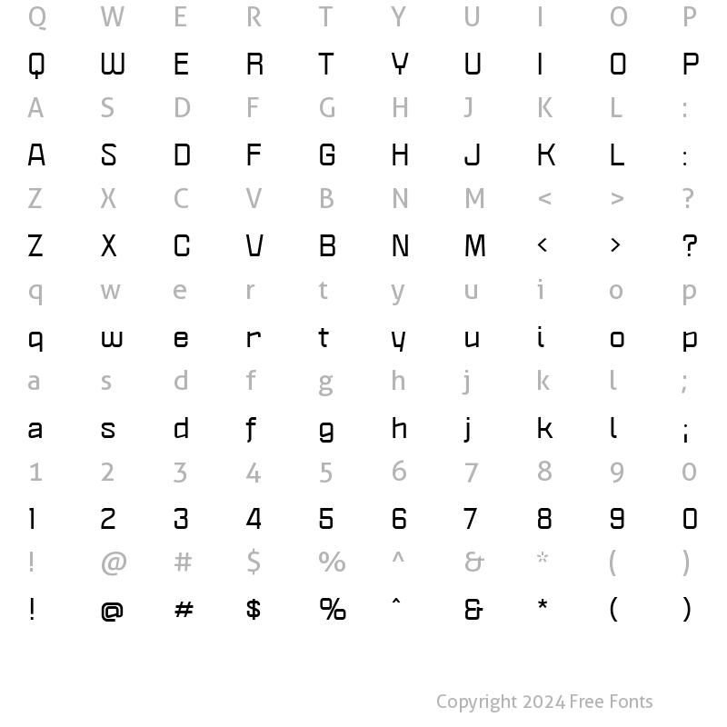 Character Map of Politica XT Bold