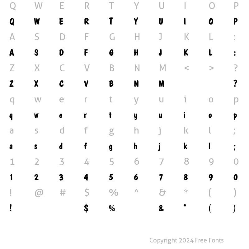 Character Map of Polka BQ Regular