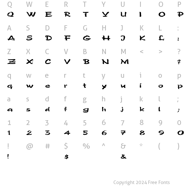 Character Map of Polo-SemiScript Ex Regular