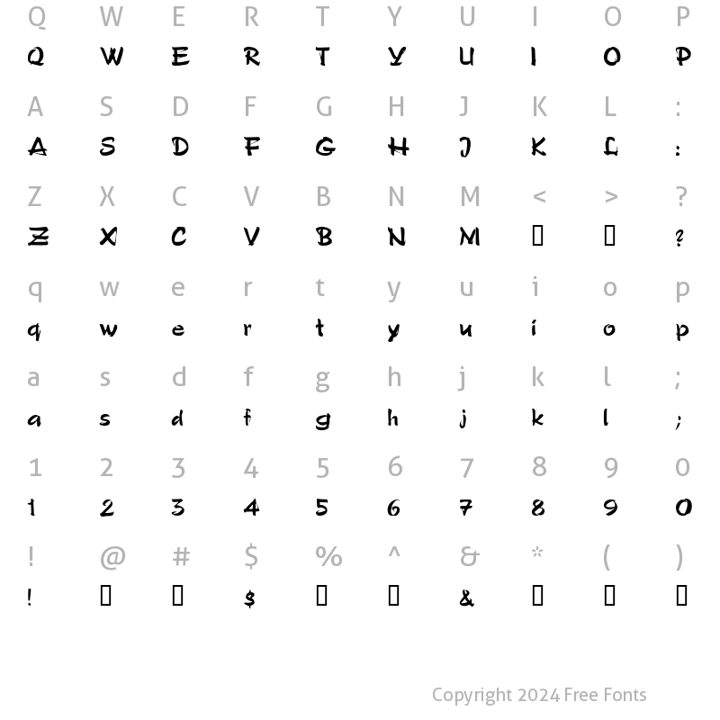 Character Map of PoloSemiScript Regular