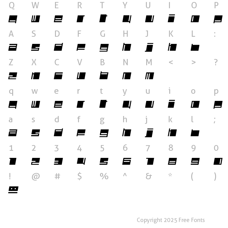 Character Map of Polydiscous Medium Italic