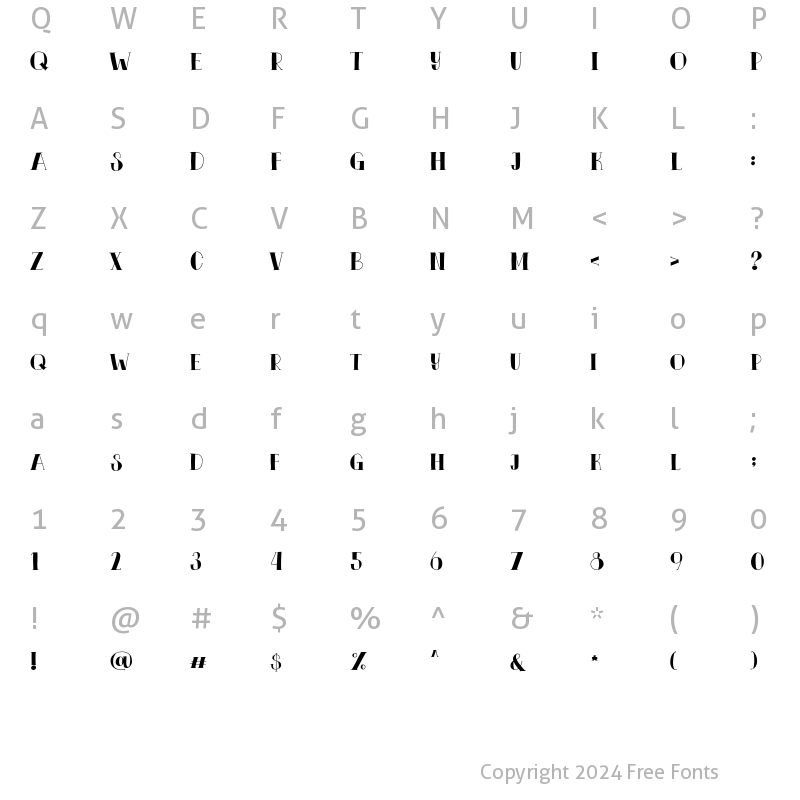 Character Map of Polyfonics Fill Regular