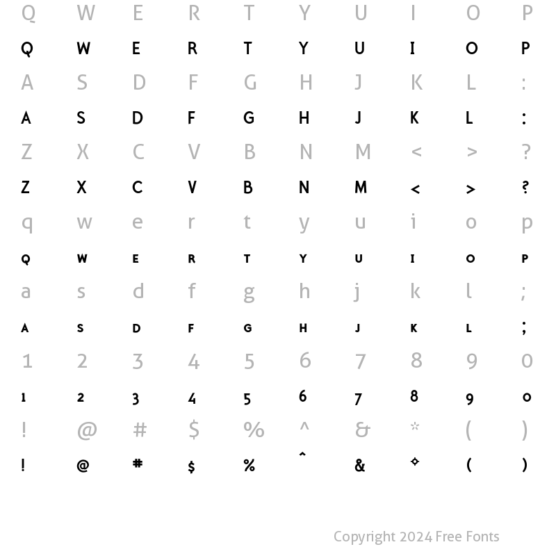 Character Map of PolymerBoldCaps Regular