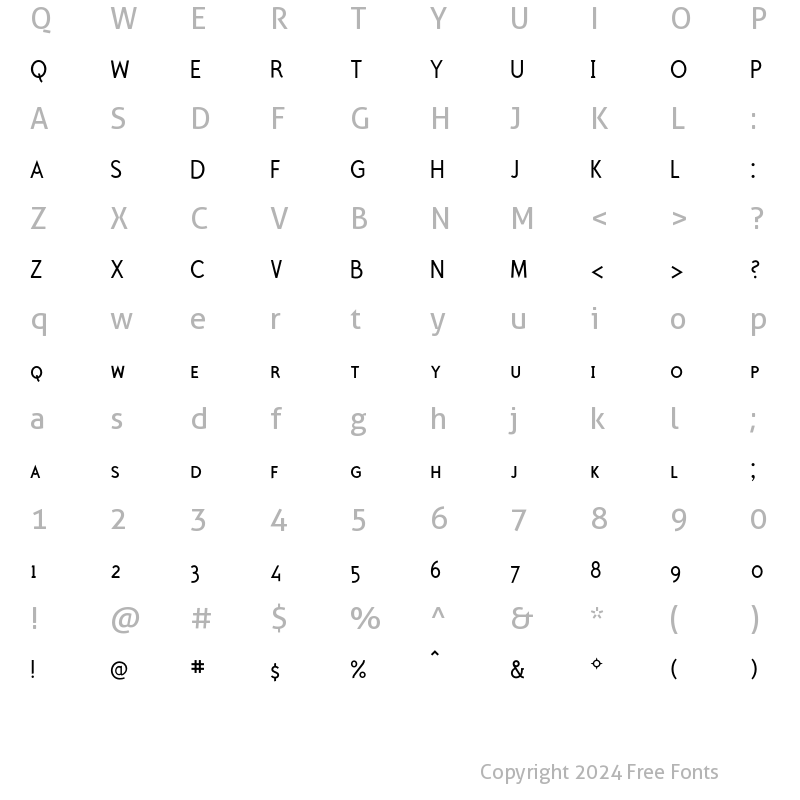 Character Map of PolymerBookCaps Regular