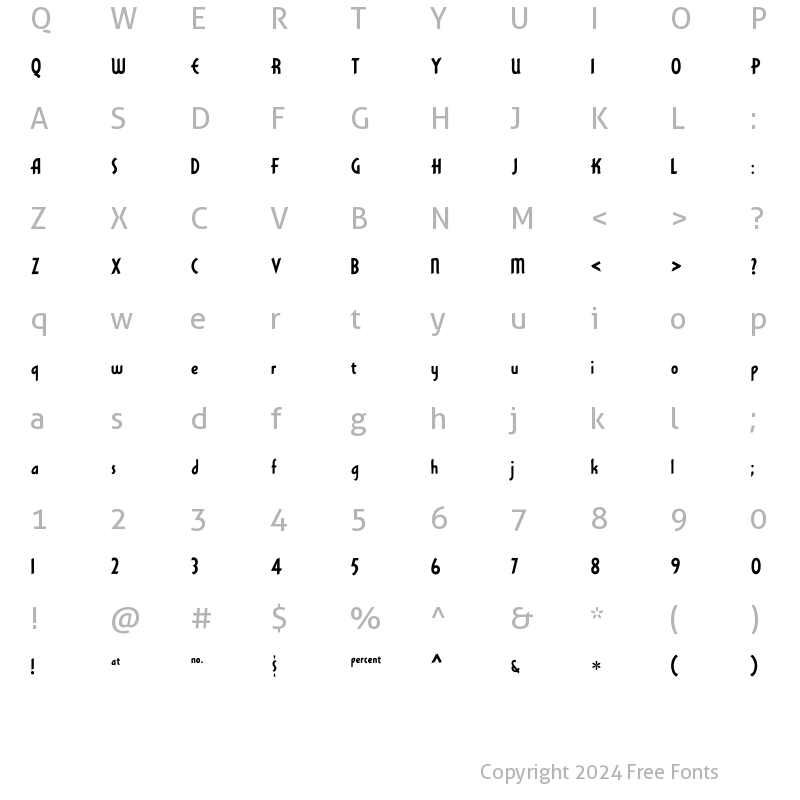 Character Map of PolytoneGlobal Regular