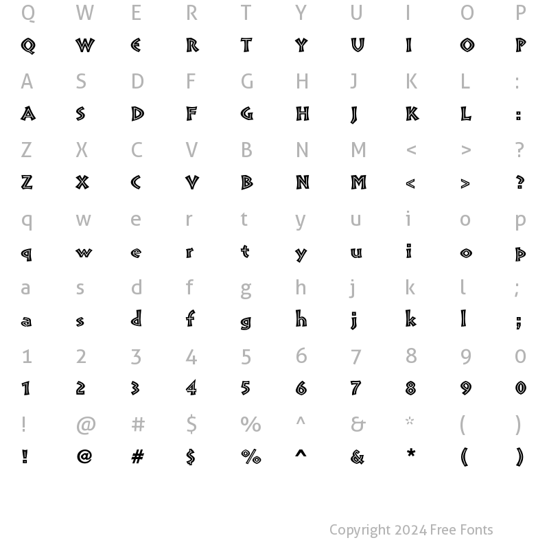 Character Map of Pompeia Std Inline