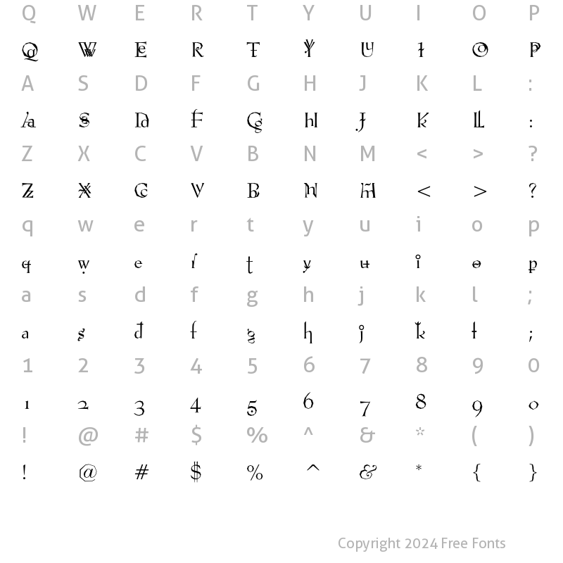 Character Map of PompousCircumstance Chiseled Regular