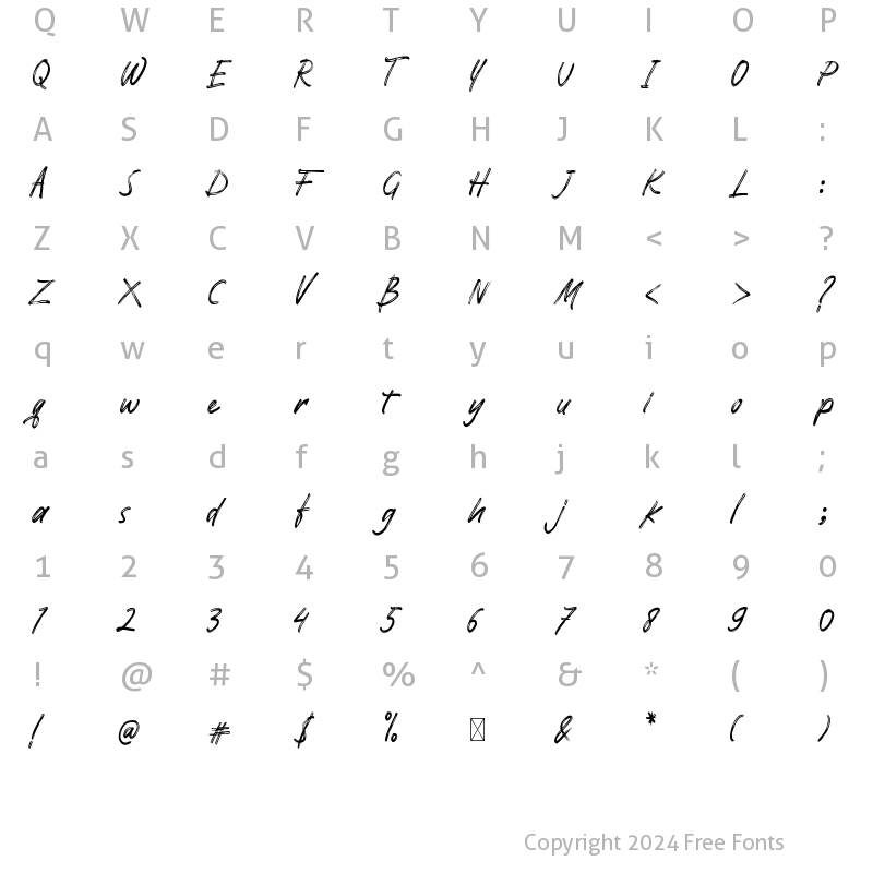 Character Map of Pomthinq Regular