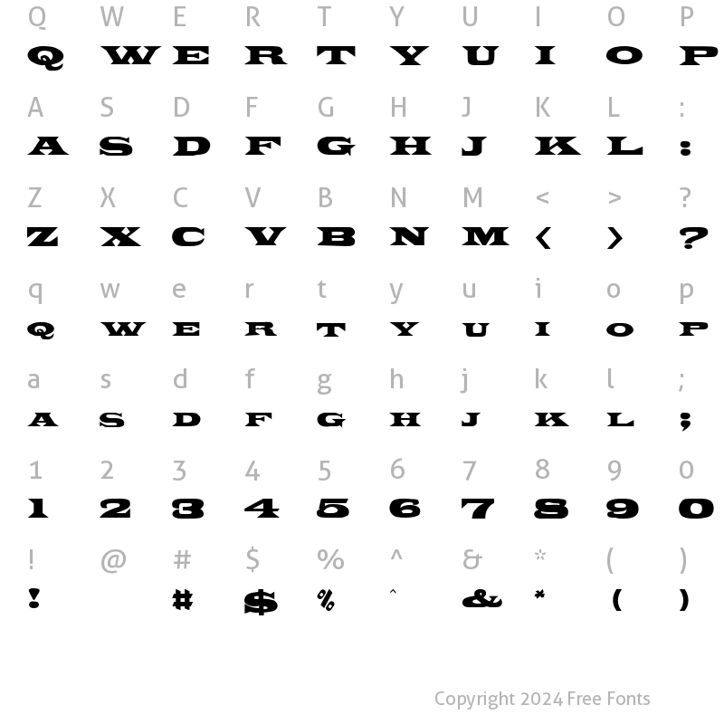 Character Map of Poncho Regular