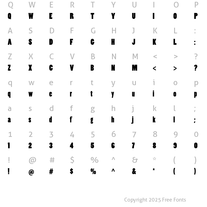 Character Map of Poplar Std Black