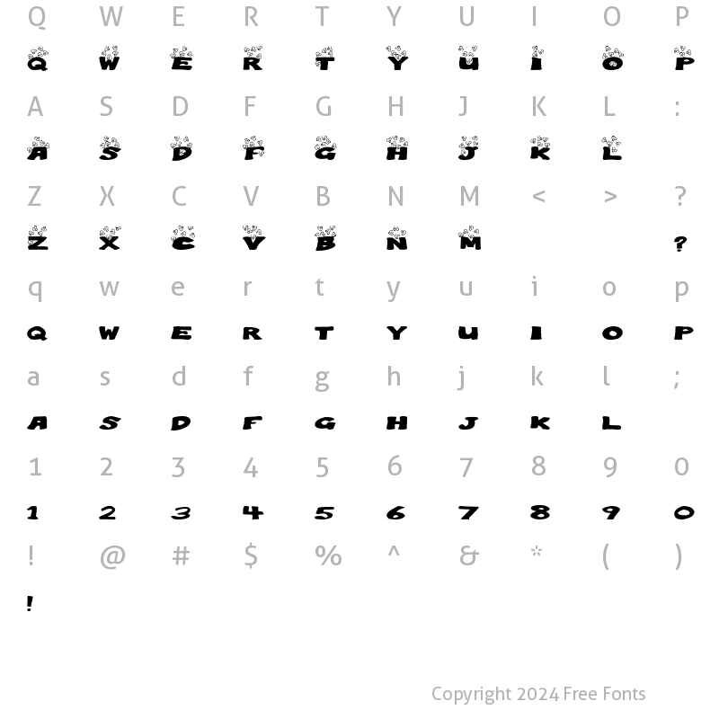 Character Map of PoppingPopcorn Regular