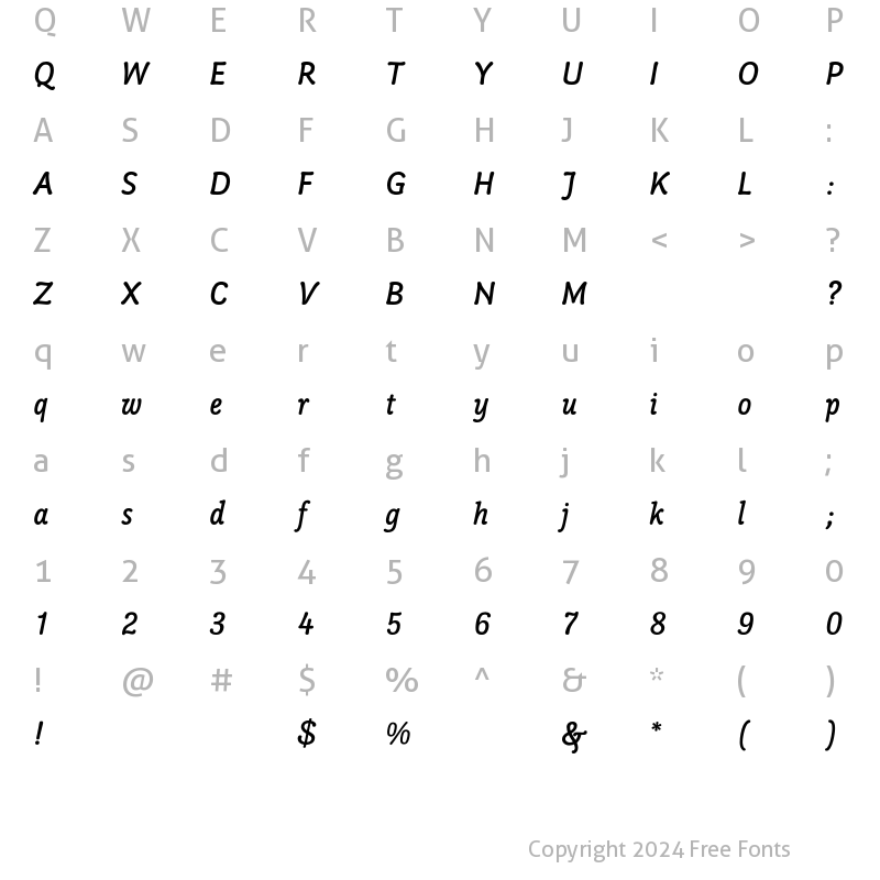 Character Map of Poppl-College One BQ Regular