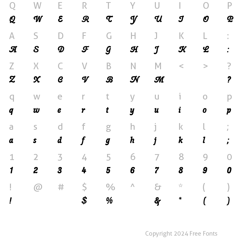 Character Map of Poppl-College Two BQ Bold