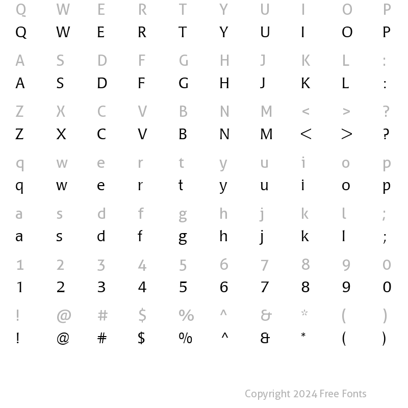 Character Map of Poppl-Laudatio-Light Light