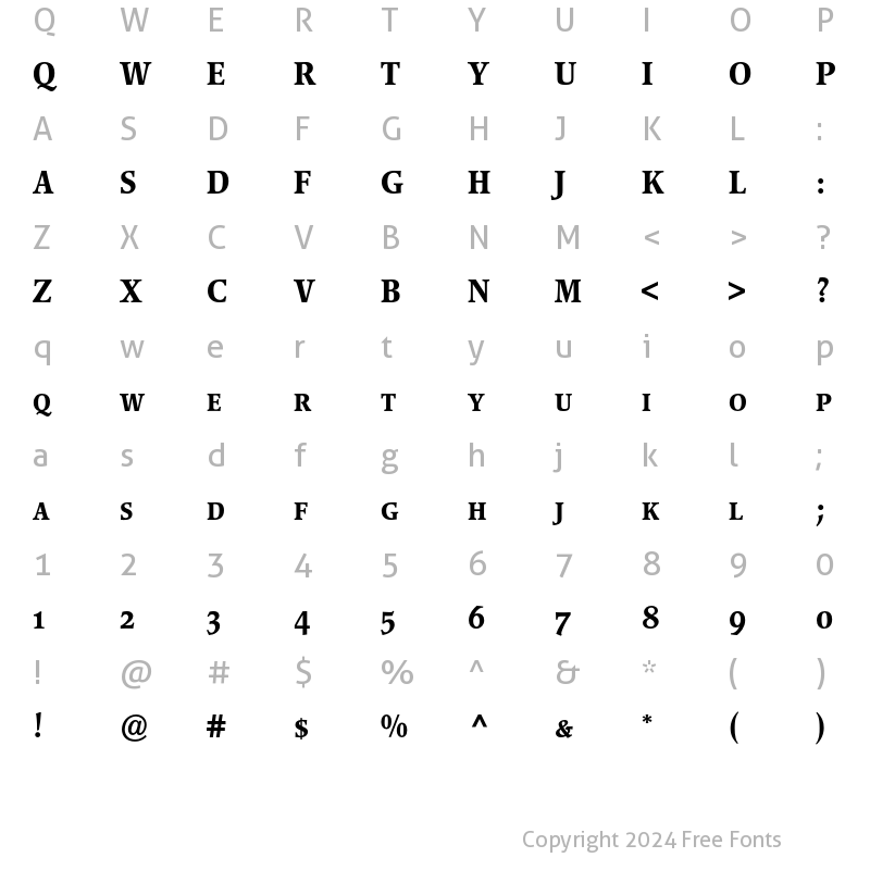 Character Map of Poppl-Pontifex BE Condensed wit Medium