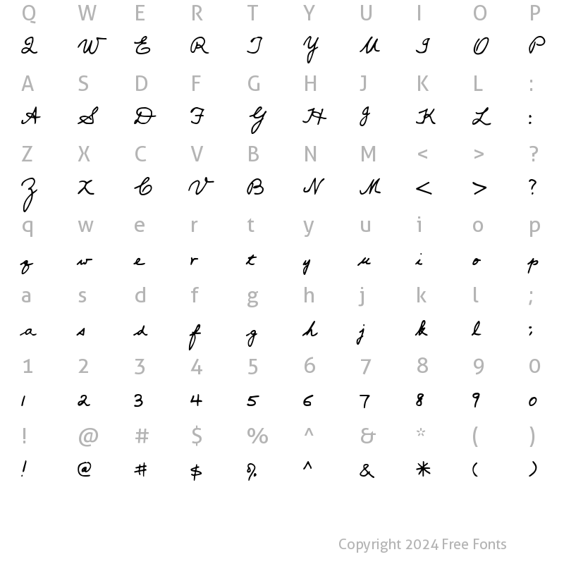 Character Map of Popsies Regular