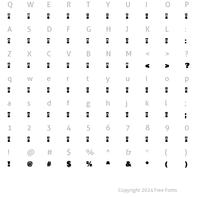 Character Map of Populist Exclaim Regular