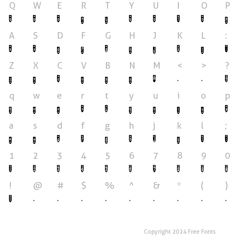 Character Map of Populuxe Spade