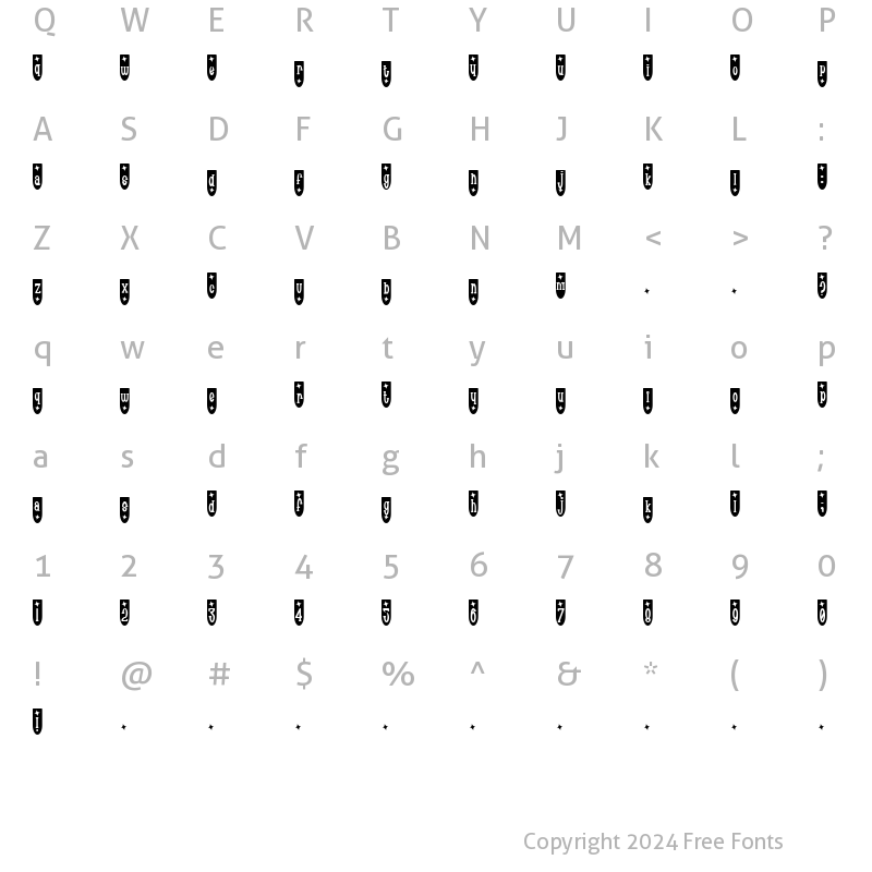 Character Map of Populuxe Trink