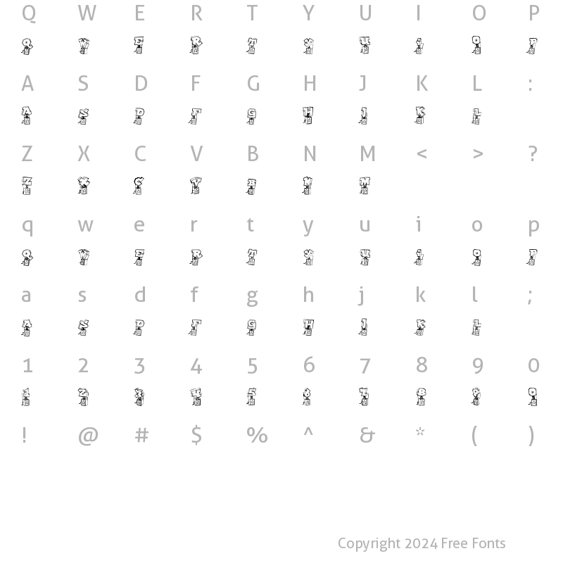 Character Map of PopUpFontio Regular