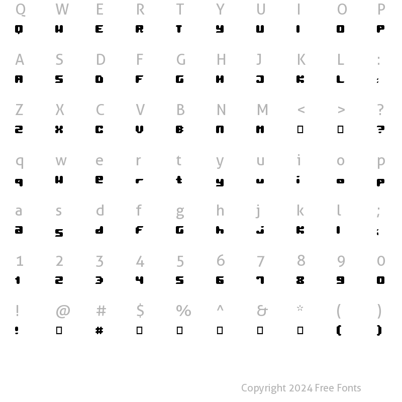 Character Map of Pormask 2039 Regular