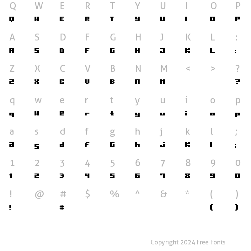 Character Map of Pormask Regular