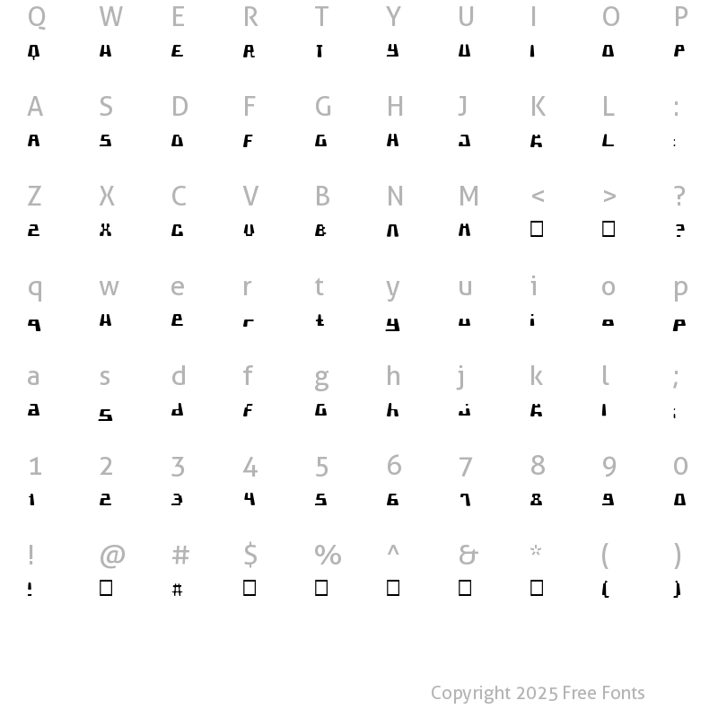 Character Map of PormaskKl?md Regular