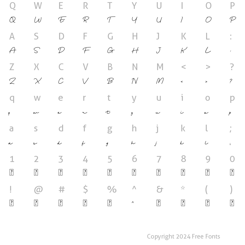 Character Map of Port Fairy Regular