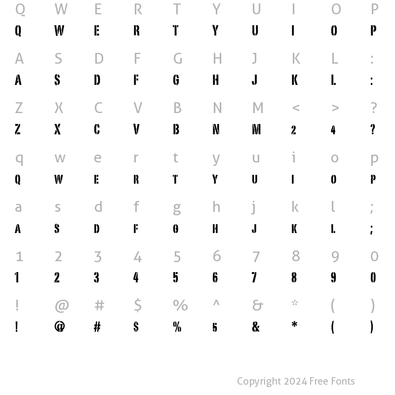 Character Map of PortagoITC Roman