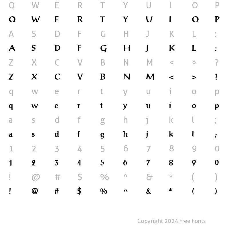 Character Map of PortalAntiqua Bold