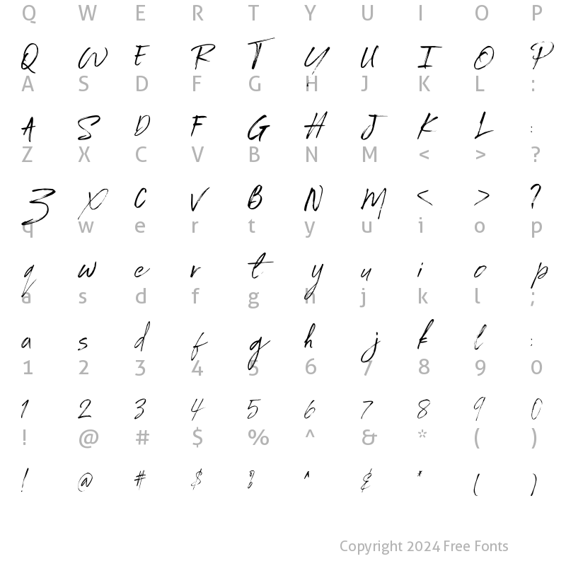 Character Map of Portlame Regular