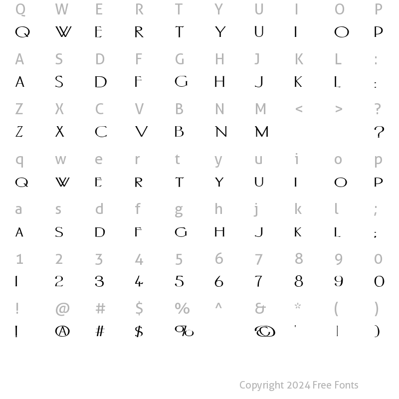 Character Map of PortlandRoman Bold