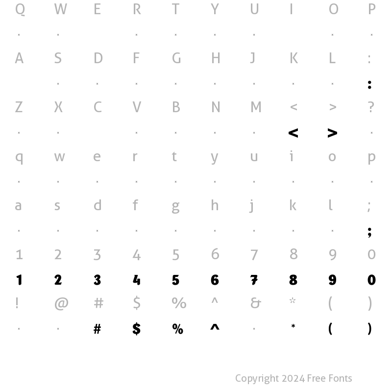 Character Map of PortobelloExtraBoldTab Regular