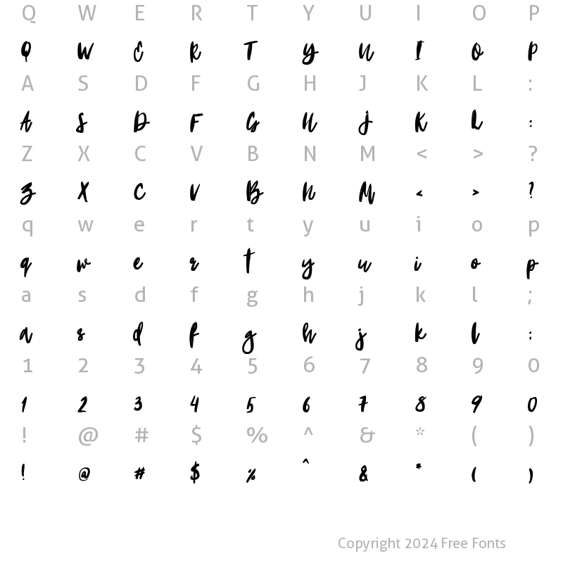 Character Map of Portobesto Regular