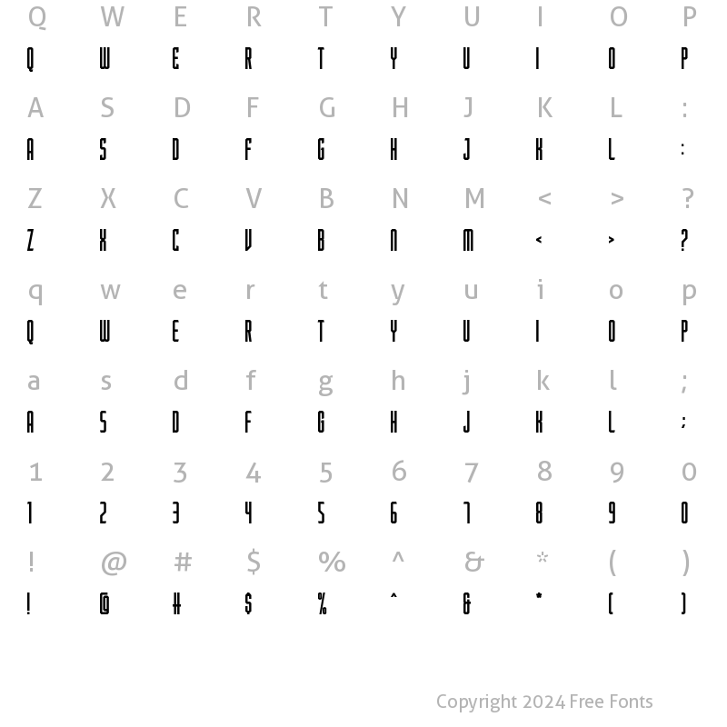 Character Map of Porton Bold