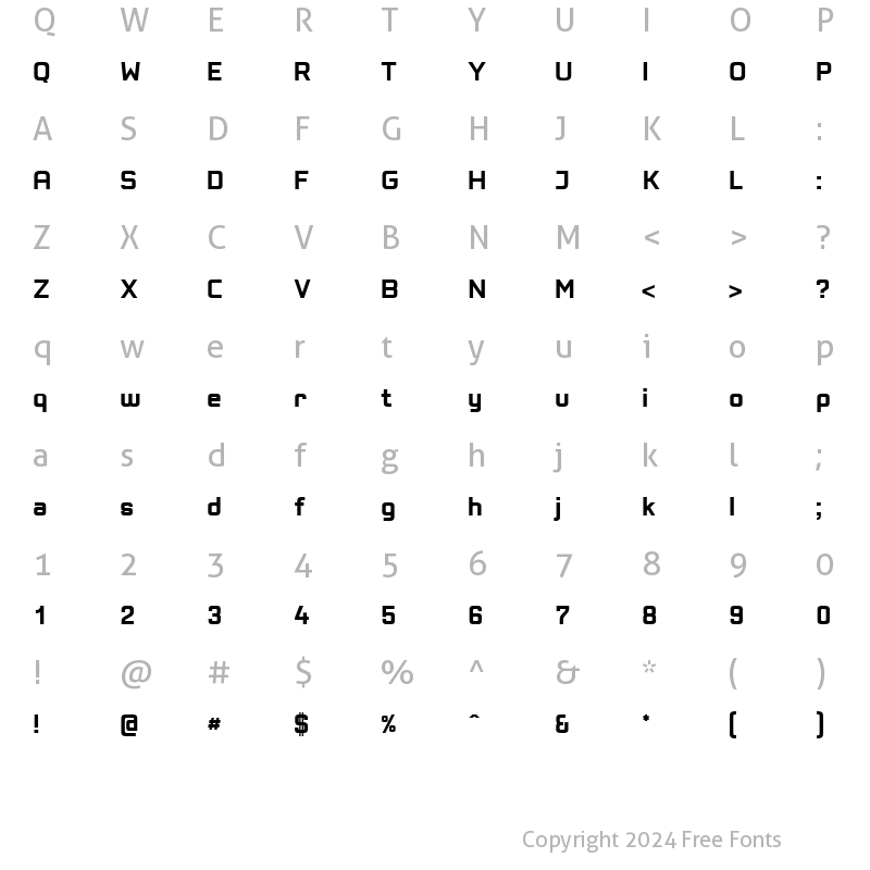 Character Map of PositecBold Regular