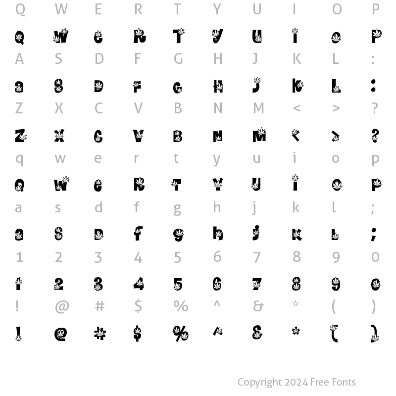 Character Map of PotLand Regular