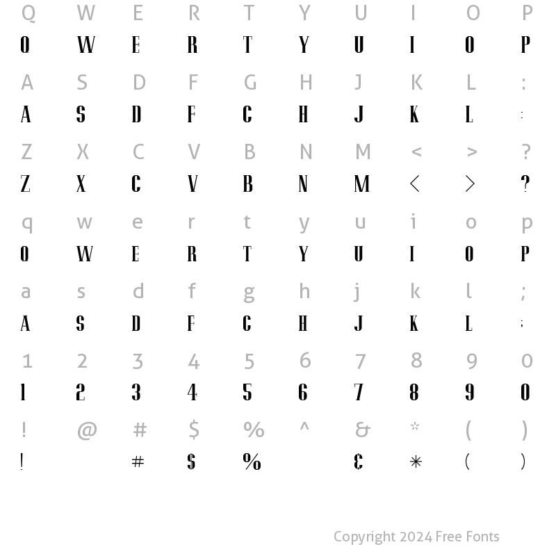 Character Map of Pottery Barn Regular