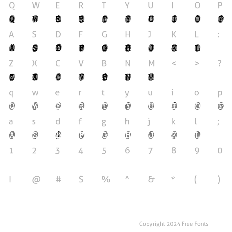 Character Map of Powderfinger Regular