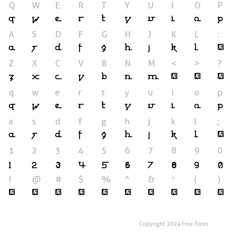 Character Map of Powderworks (BRK) Regular