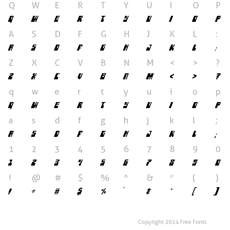 Character Map of Powerhouse Regular