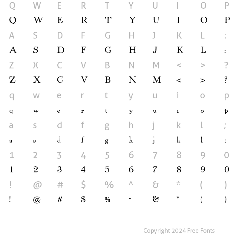 Character Map of Powhatten Regular