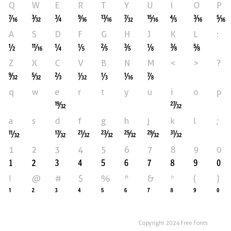 Character Map of PoynterAgate CompFracOne Regular