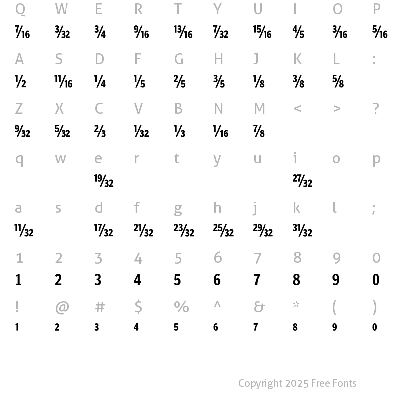 Character Map of PoynterAgate CompFracThree Regular