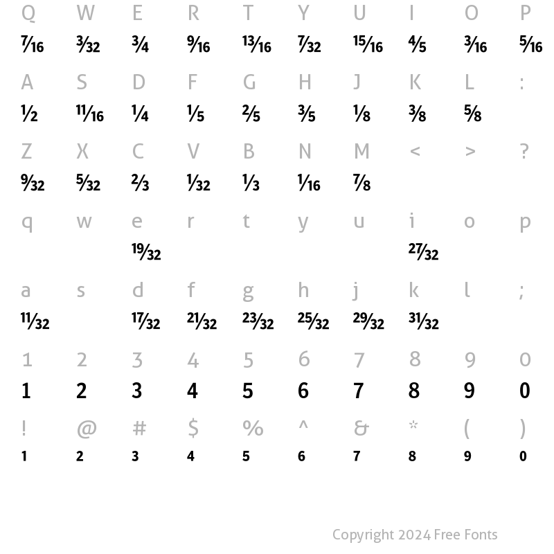 Character Map of PoynterAgate CondFracTwo Regular