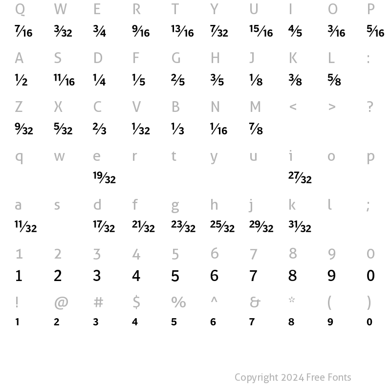 Character Map of PoynterAgate FracOne Regular