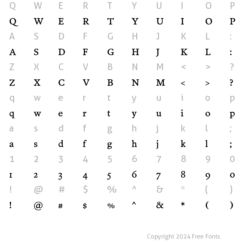 Character Map of PoynterOSTextFour Roman