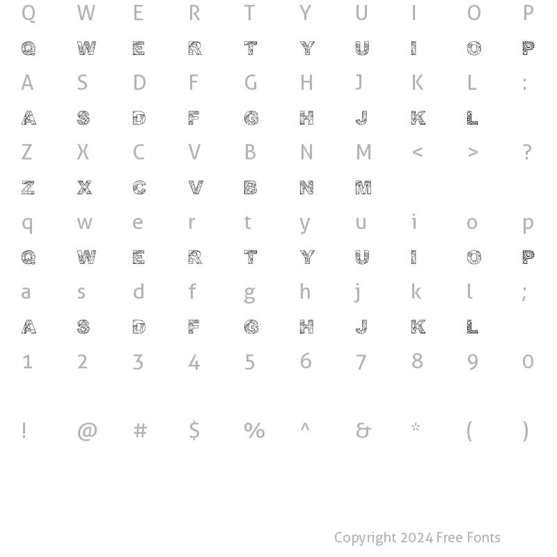 Character Map of PQL. Regular