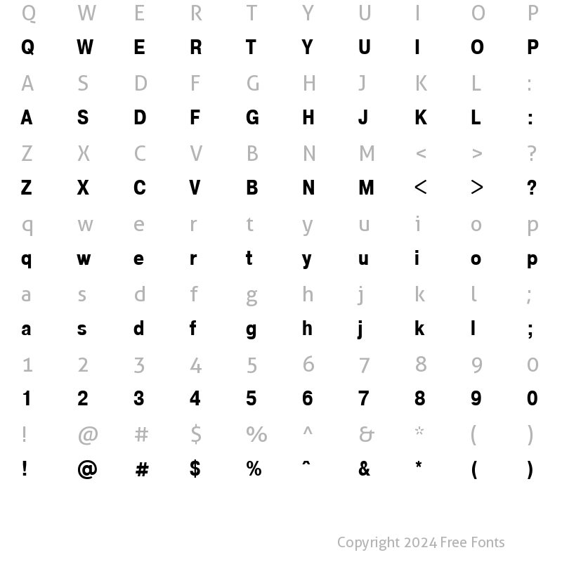 Character Map of PragmaticaCondC Bold