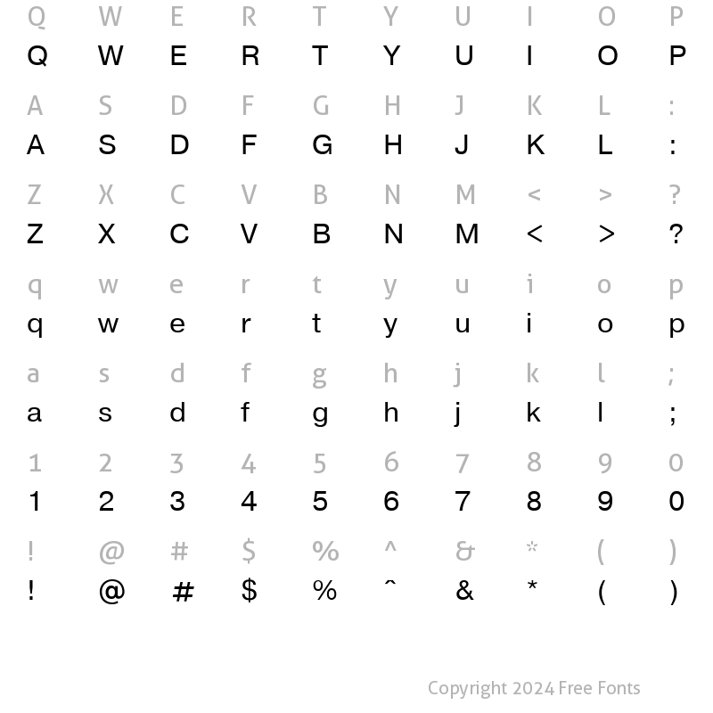 Character Map of PragmaticaRoman Regular